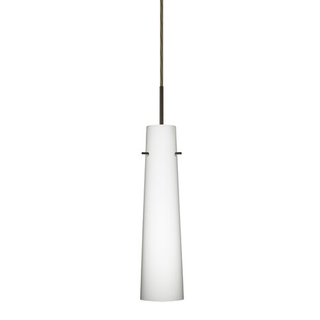 Besa Lighting Camino Cord Pendant, Opal Matte, Bronze Finish, 1x50W Candelabra 1BT-567407-BR